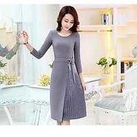 womens going out party sexy cute a line dress solid patchwork round ne ...