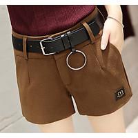 womens high rise inelastic shorts pants simple straight solid