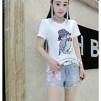 womens going out party sexy cute t shirt solid print round neck short  ...