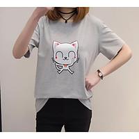 womens casualdaily simple t shirt animal print round neck short sleeve ...