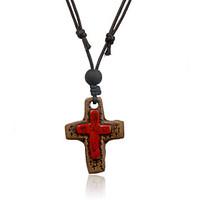 Women\'s Pendant Necklaces Leather Ceramic Cross Red Jewelry Party Daily Casual 1pc