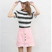 womens casualdaily above knee skirts a line solid summer