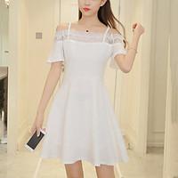 womens going out cute street chic fashion slim a line dress lace patch ...