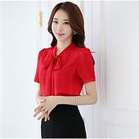 womens casualdaily simple summer blouse striped shirt collar short sle ...