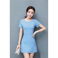 womens going out casualdaily sexy simple a line sheath dress solid rou ...