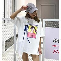 womens casualdaily simple t shirt solid print round neck short sleeve  ...