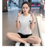 womens casualdaily simple active summer t shirt pant suits solid geome ...