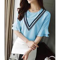 womens casualdaily sexy t shirt solid round neck short sleeve silk