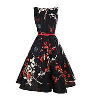 womens casualdaily beach holiday vintage sheath swing dress floral rou ...