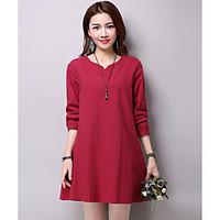 womens casualdaily a line dress solid sweetheart above knee long sleev ...