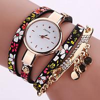 Women\'s Fashion Watch Wrist watch Bracelet Watch Colorful Quartz PU Band Vintage Flower Bohemian Charm Bangle Cool Casual Multi-Colored Strap Watch