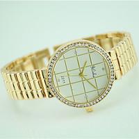 Women\'s Fashion Wrist Watch Quartz Rhinestone Alloy Band Casual Gold Brand