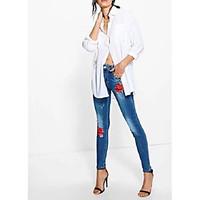 womens slim jeans pants going out casualdaily simple street chic solid ...