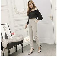 womens high rise inelastic chinos pants simple straight solid