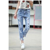 womens mid rise micro elastic jeans pants street chic loose bootcut so ...