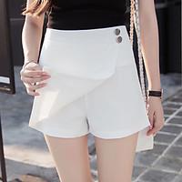 womens high rise inelastic shorts pants simple straight solid