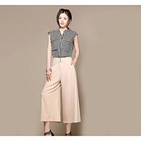 womens high rise inelastic chinos pants simple wide leg solid