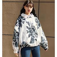 womens going out street chic spring jacket print hooded long sleeve sh ...