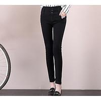 womens high rise micro elastic chinos pants simple slim solid