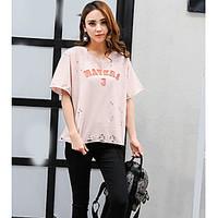 womens daily simple t shirt solid quotes sayings round neck short slee ...