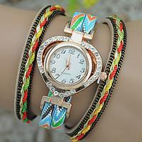 womens fashion watch bracelet watch quartz leather band heart shape