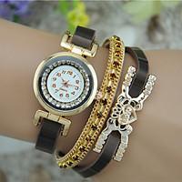 womens fashion watch bracelet watch quartz rhinestone colorful leather ...