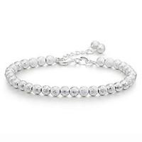 womens bracelet sterling silver plated sample frosting lucky beads str ...