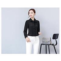 womens business daily simple sophisticated shirt solid shirt collar lo ...