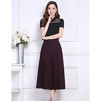 womens midi skirts simple a line solid