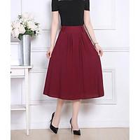 womens midi skirts simple a line solid