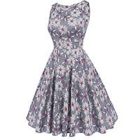 womens going out party holiday vintage street chic swing dress floral  ...