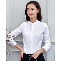 womens casualdaily simple shirt print stand long sleeve linen