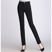 womens mid rise micro elastic chinos pants simple skinny solid