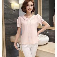 womens going out cute blouse solid round neck short sleeve others