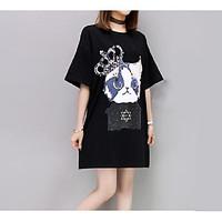 womens going out party vintage street chic t shirt solid print round n ...