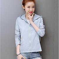 womens going out cute spring jacket solid hooded long sleeve short cot ...