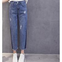 womens high rise micro elastic jeans chinos pants street chic loose so ...