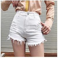 womens high rise micro elastic shorts pants street chic loose solid