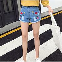 Women\'s High Rise Micro-elastic Shorts Pants, Street chic Loose Print