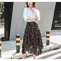 womens casualdaily midi skirts a line polka dot summer