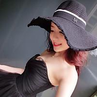 womens fashion vintage wide large brim floppy straw hat sun hat beach  ...