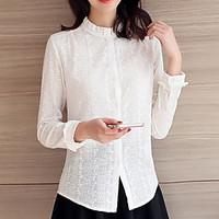 womens casualdaily simple spring shirt solid round neck long sleeve ra ...
