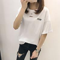 womens casual simple t shirt solid round neck half sleeve cotton