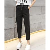 womens mid rise micro elastic skinny pants simple slim solid