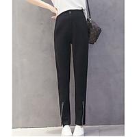 womens mid rise micro elastic skinny pants simple slim solid