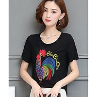 womens casualdaily cute t shirt solid round neck short sleeve cotton