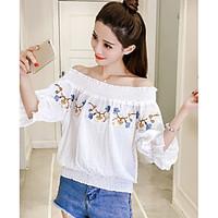 womens partyevening sexy blouse solid strapless 34 length sleeve cotto ...