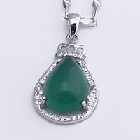 Women\'s Pendant Necklaces Emerald Jewelry Emerald Alloy Euramerican Fashion Simple Style Jewelry 147 Wedding Party Birthday Party/ Evening