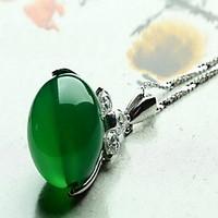 Women\'s Pendant Necklaces Emerald Jewelry Emerald Alloy Euramerican Fashion Simple Style Jewelry 147 Wedding Party Birthday Party/ Evening