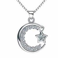 Women\'s Pendant Necklaces Sterling Silver Jewelry Basic Silver Jewelry Casual 1pc
